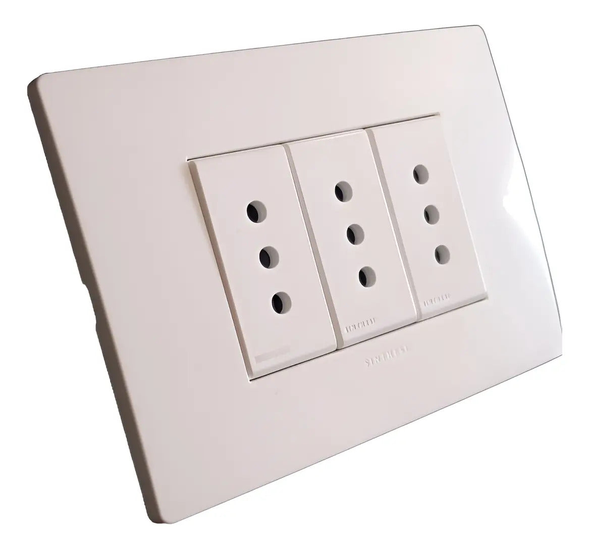 Tomacorriente Triple 10a Embutido Noir Sinthesi
