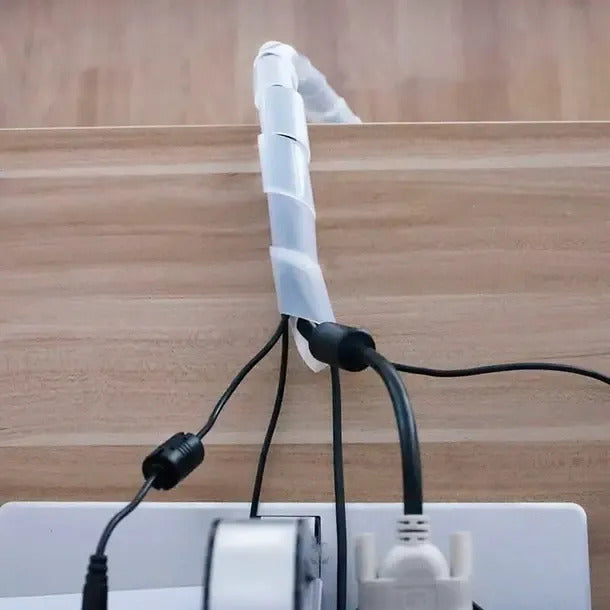 Funda Espiral 8mm Organizador De Cables 10 Metros Blanco