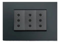 Tomacorriente Triple 10a Embutido Noir Sinthesi