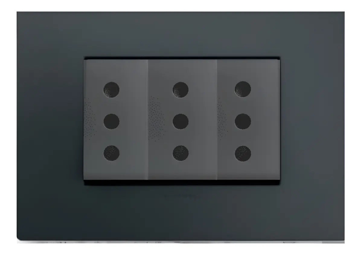 Tomacorriente Triple 10a Embutido Noir Sinthesi