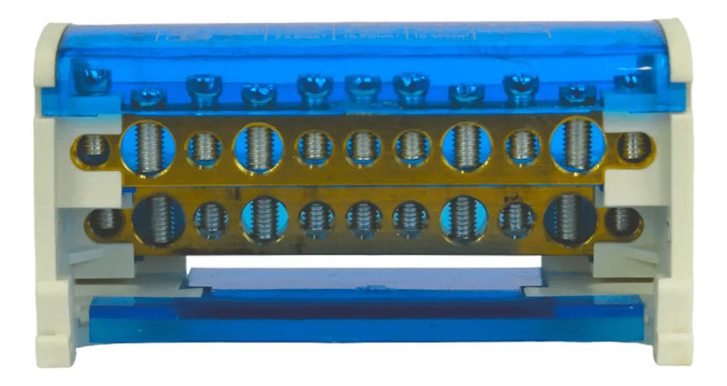 Repartidor Bipolar 2x11 Polos 125a Color Azul Lisa Liso