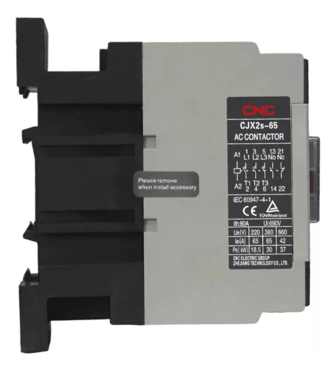 Contactor Trifasico 65a 1no+1nc Bobina 220v Cnc - Cjx2s