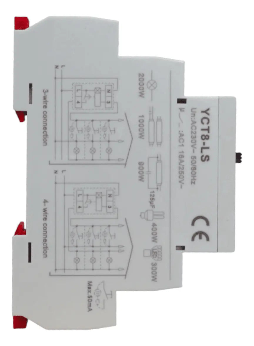 Temporizador Relé Cnc Yct8-ls 16a Analógico 0.5-20min Montaje Riel Din