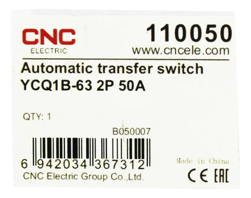 Switch De Automatica 2 Polos 50a Cnc Color Gris