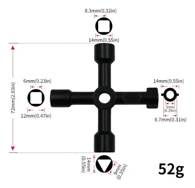Llave Multifunción Universal, Gabinete Eléctricos Triangular