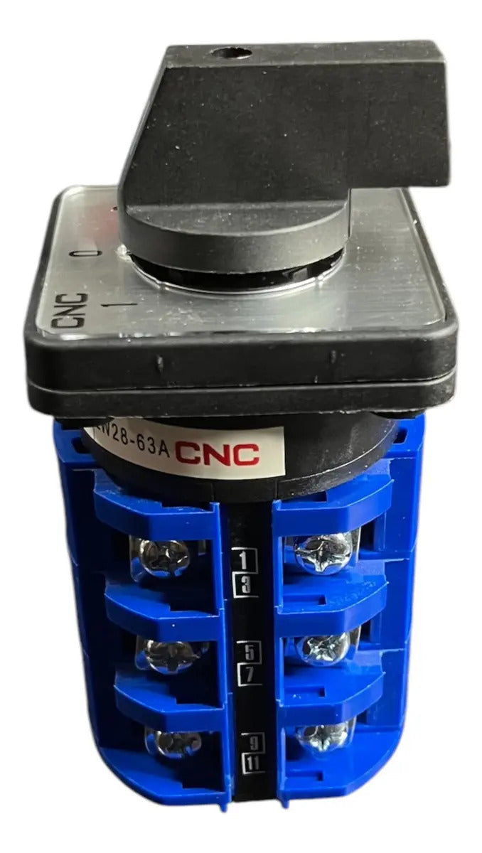 Selector Rotativo Cnc 63a Conmutador Fases 1-0-2 Azul 6 Ip20
