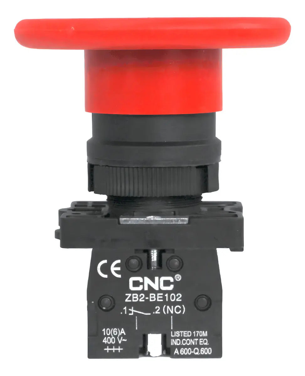 Pulsador Emergencia Cnc Lay5-bc42 Rojo 1nc 10a Ip40 Para Panel 22mm