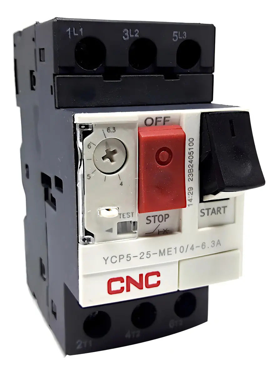 Disyuntor Cnc Ycp5-25-me10 Termomagnético 3 Polos 4-6.3a