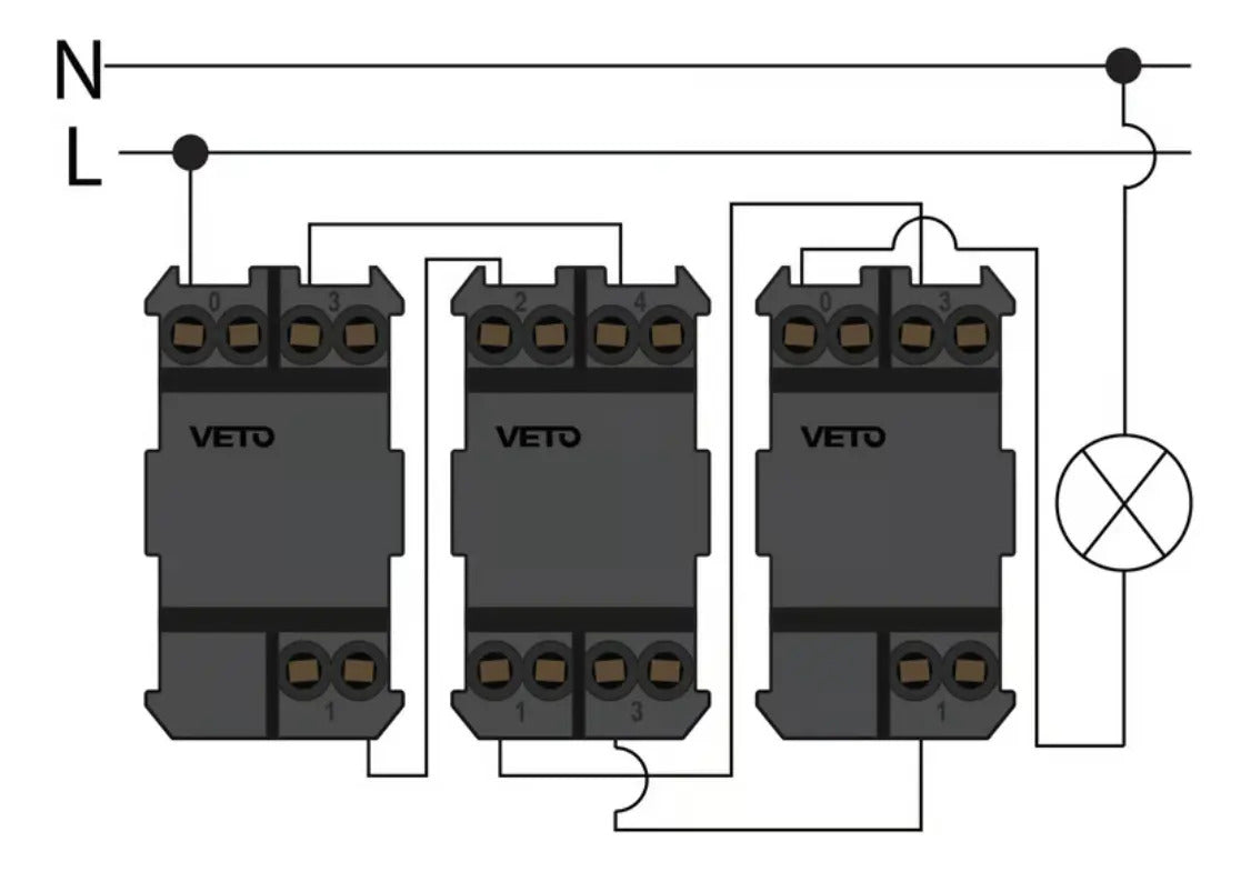 Interruptor De Cruzamiento 4 Vías 15a 250v Con Luz Piloto