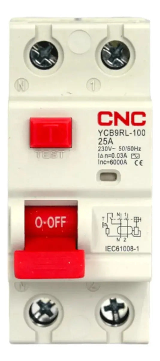 Interruptor Diferencial 2x25a 30ma 6ka Cnc Sec