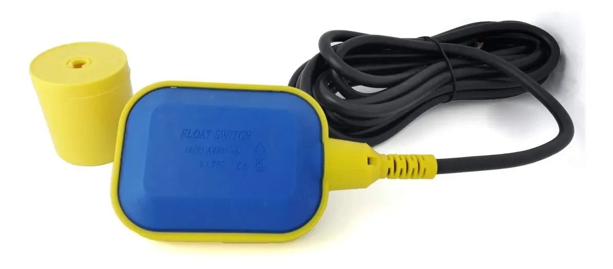 Interruptor De Nivel Flotador Globaltronics 5 Mts 16a Ip68 Para Agua 5 Mtrs