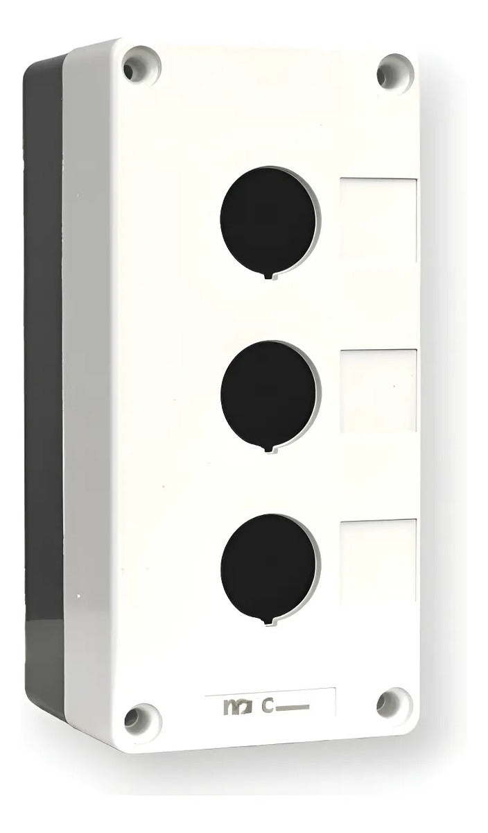 Caja Pvc Botonera Tres Huecos 22mm Para Control Perforada 3