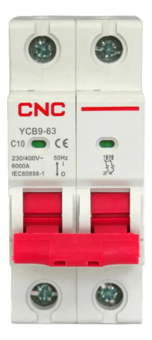 Interruptor Automatico Bipolar 2x10a 6k Curva C Cnc