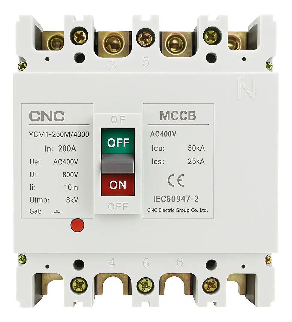 Interruptor Automático Cnc Caja Moldeada 4p 200a 50ka Ycm1-250m 400v