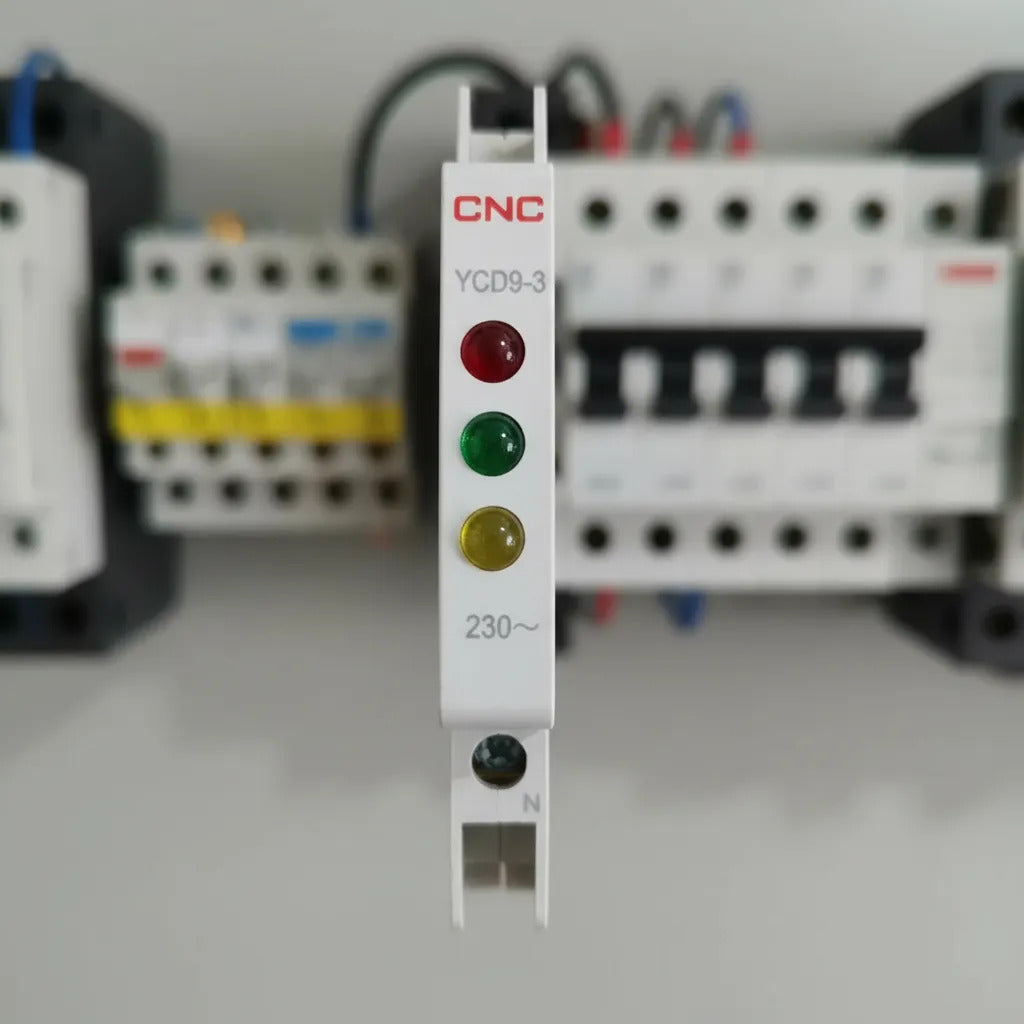 Luz Piloto Trifásico Slim 230v Riel Din Roja Verde Amarillo