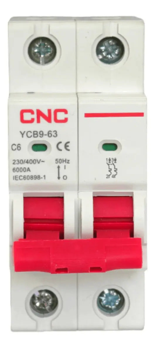 Interruptor Automático Bipolar 2x6a 6k Curva C Cnc