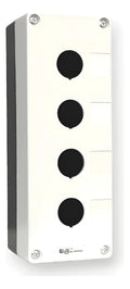 Caja Pvc Botonera Cuatro Huecos 22mm Para Control Perforada Blanco