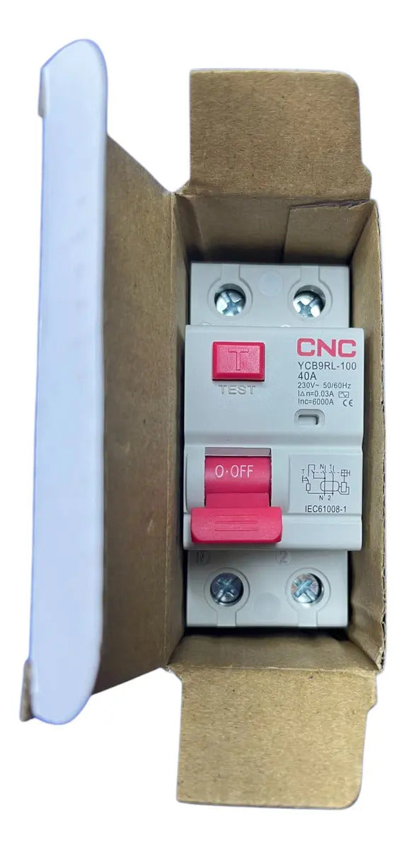 Interruptor Diferencial Cnc 2p 40a 30ma 600v Línea Ycb9rl Rccb