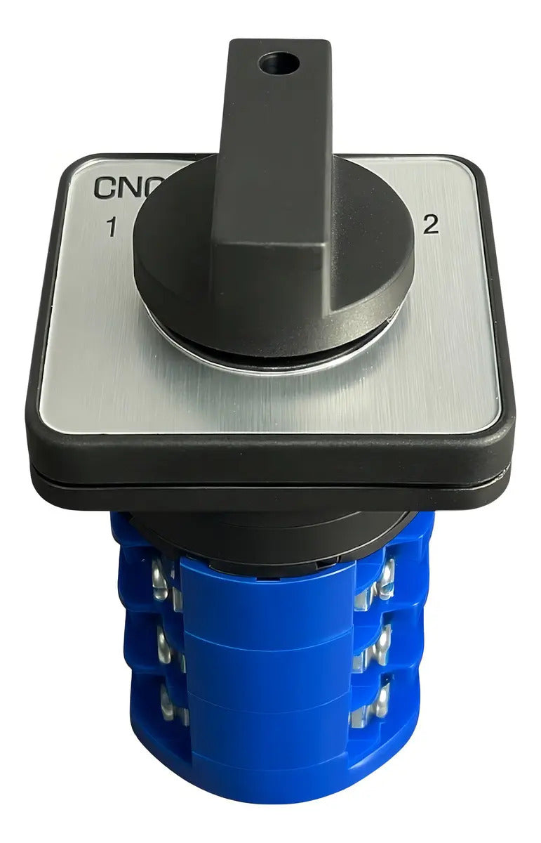 Selector Rotativo Cnc 63a Conmutador Fases 1-0-2 Azul 6 Ip20