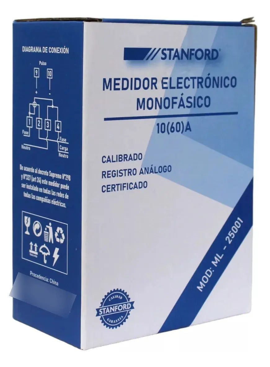 Medidor Electronico Monofasico 10(60)a Stanford Certificado