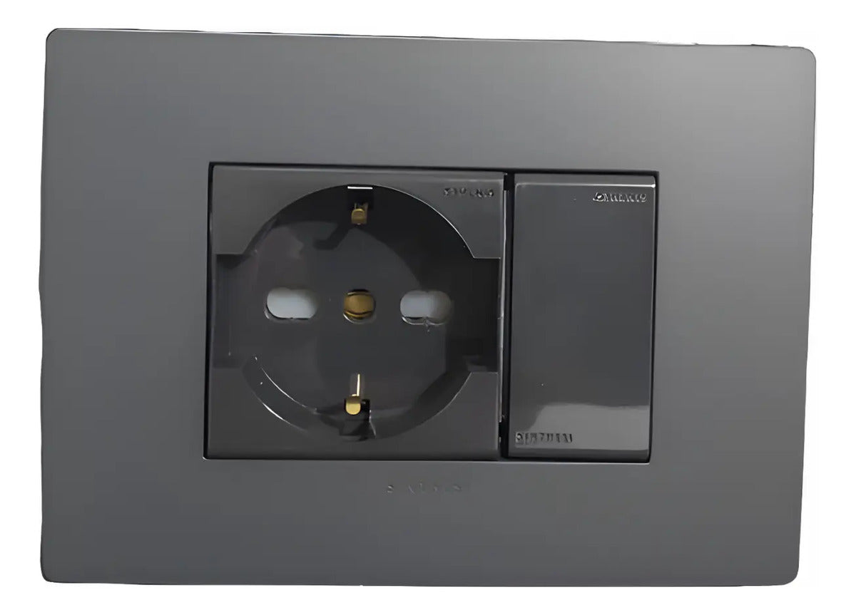 Tomacorriente Schuko Armado 10/16a + Falso Polo Sinthesi