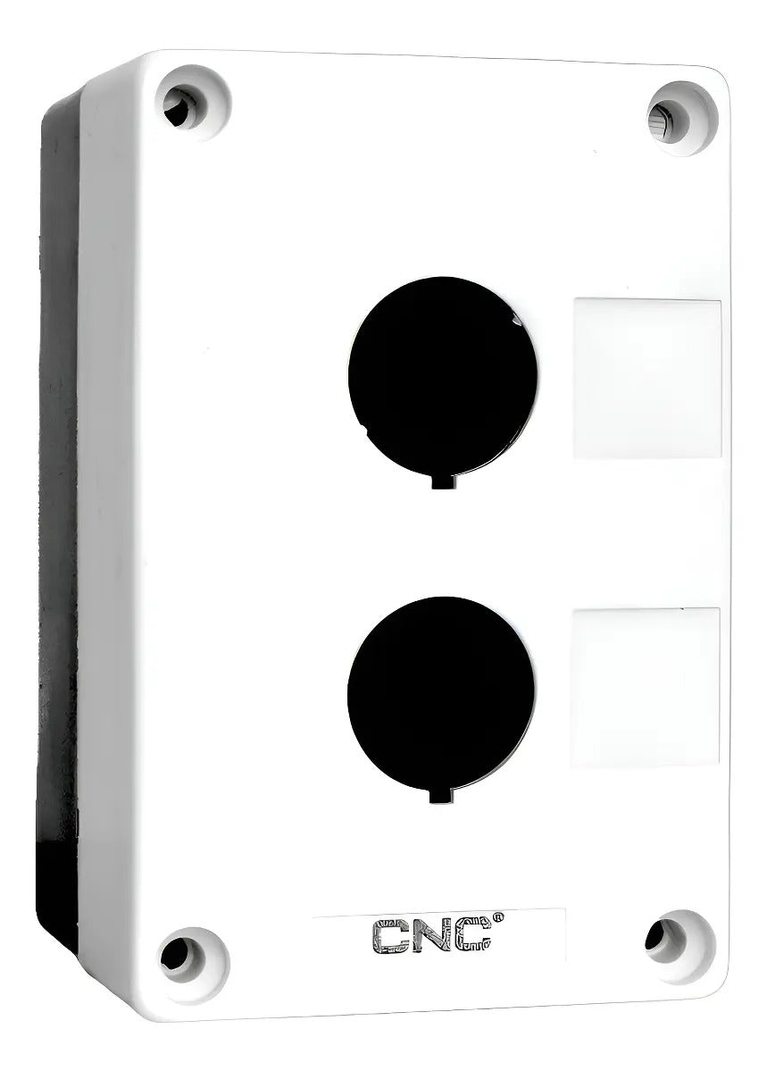 Caja Pvc Botonera Dos  Huecos 22mm Para Control Perforada