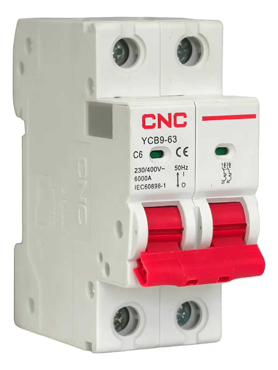 Interruptor Automático Bipolar 2x6a 6k Curva C Cnc